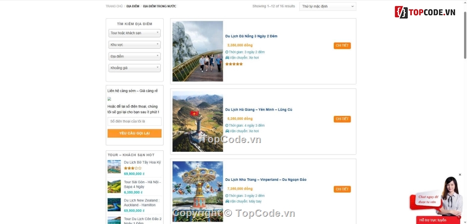Website du lịch,Web dịch vụ,tối ưu,chuẩn seo